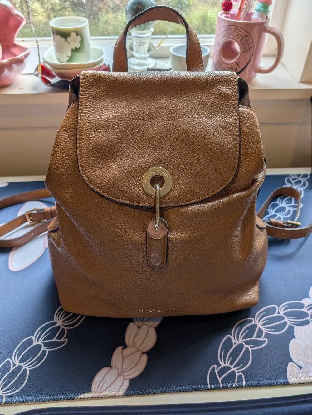 Authentic Michael Kors Raven Pebbled Leather Backpack
